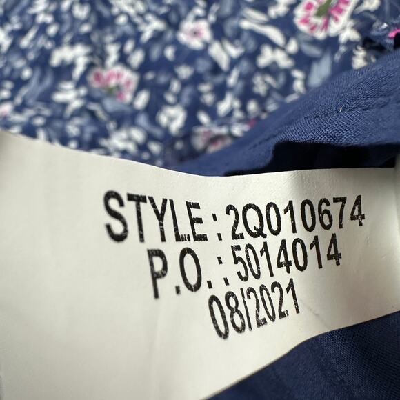 Vineyard Vines Blue Helenium Silk Blend Floral Long Sleeve Tired Ruffle Dress XS - Picture 16 of 16